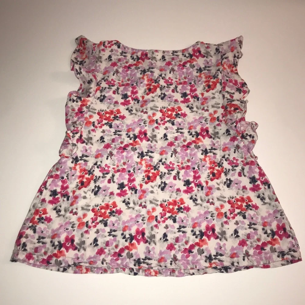 Gymboree‎ Floral Flutter Sleeve Top Size: 7